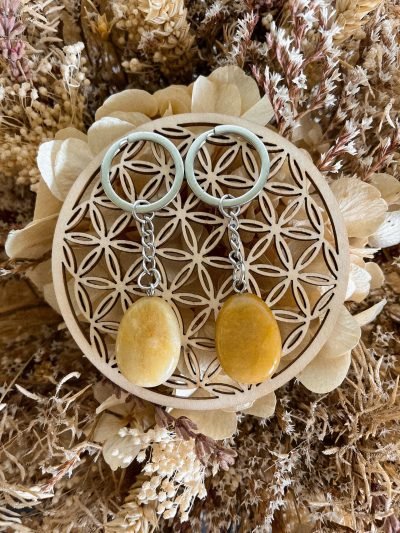 Cristal de roche - porte clés - pierre naturelle - lithothérapie - bohème - hippie